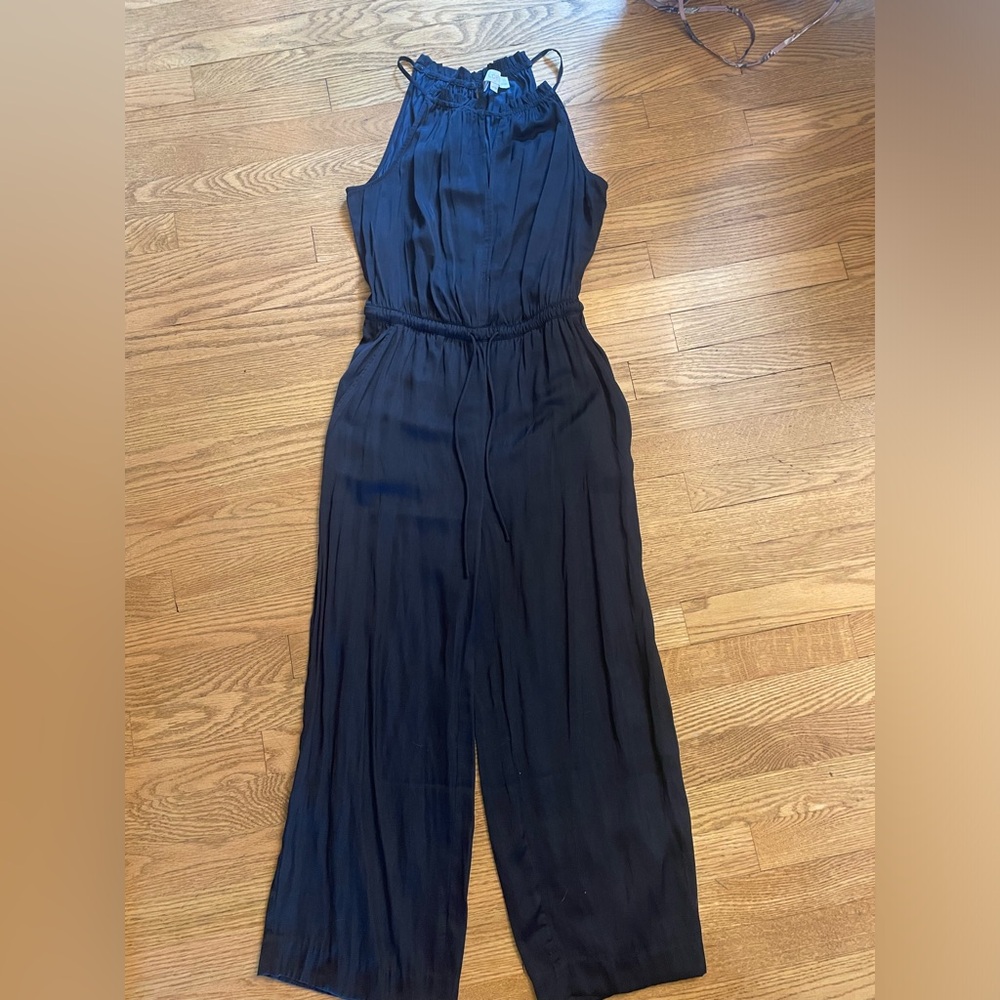 LOFT Petite Navy Blue Sleeveless Jumpsuit